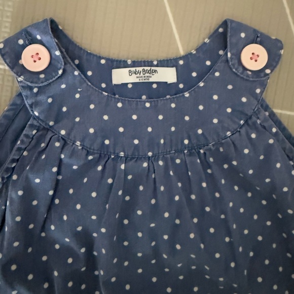 Baby Boden Blue Polka Dot Elephant Dress Jumper 6-12 months - Picture 4 of 5